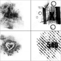grunge heart brush