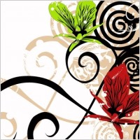 Grungy background with flowers