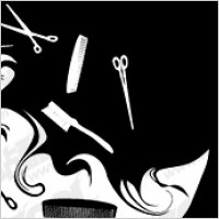 Hair theme vector material