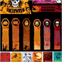 halloween banner element vector