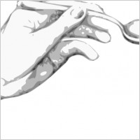 Hand Holding A Spoon clip art