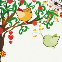 handdrawn illustration love birds 01 vector