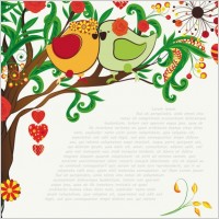 handdrawn illustration love birds 03 vector