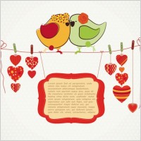handdrawn illustration love birds 04 vector