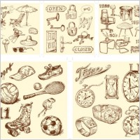 handdrawn style vector goods of life