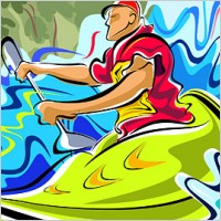 Hand-painted figures illustrations (canoeing Movement)