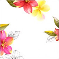 Hand-painted flowers layered material psd-8