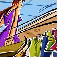 Hand-painted illustrations - Women shopping