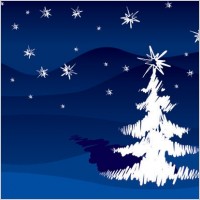 handpainted strokes christmas tree vector