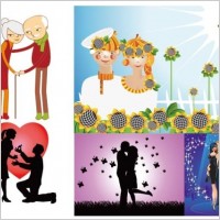 happy couple and the couple vector