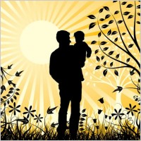 happy family father and son element vector