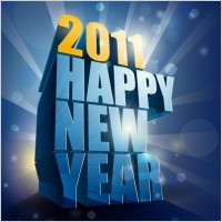 Happy New Year 2011 3D Vector