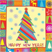 Happy New Year Greeting Card Vector Illustration