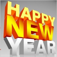 Happy New Year with confetti