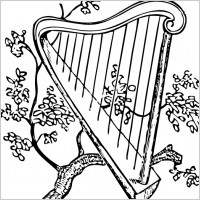 Harp And Branch clip art