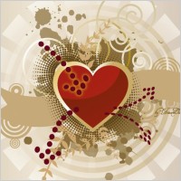 Heart Banner Vector Graphics