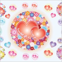 Heart Flowers Vectors