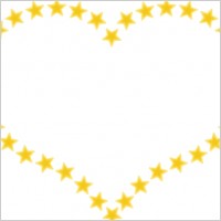 Heart Shaped Border With Yellow Stars clip art