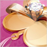 Heart-shaped diamond necklace vector material