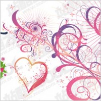 Heart-shaped pattern element vector material
