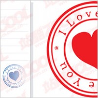 Heart-shaped seal material vector