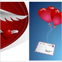 Heart-shaped theme of the vector material-2