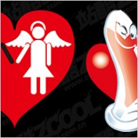 Heart-shaped theme of the vector material-3