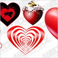 Heart-shaped theme of the vector material
