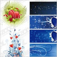 Heart-shaped theme vector material