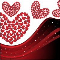 heart-shaped vector dynamic lines background