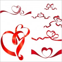 heartshaped vector ribbon
