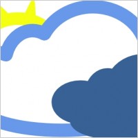 Heavy Clouds And Sun Weather Symbol clip art