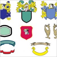 Heraldic shield, banners