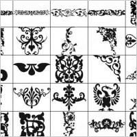 high resolution ornament and floral brush