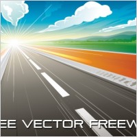 Highway Sunrise Vector