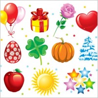 Holiday Objects Vector Set
