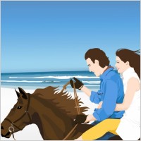 Horse Riders on Beach