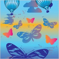 Hot Air Balloons and Butterflies
