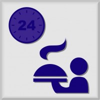 Hotel Icon 24 Hour Room Service clip art