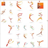 humanoid dynamic ribbon pattern vector