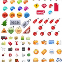 icon go shopping articles vector