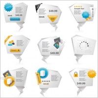 innovative threedimensional origami icon 02 vector