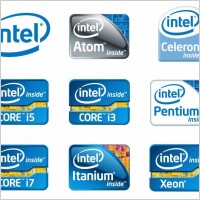 Intel Chip Logos Vector