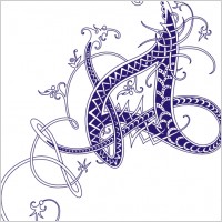 Intricate Letter A clip art
