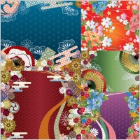 japanese wind pattern background vector