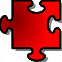 Jigsaw Red clip art