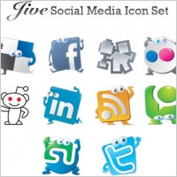 Jive social media vector icon set