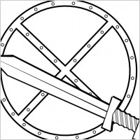 Jonadab Round Sword And Shield clip art