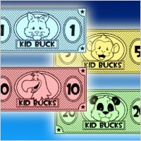 Kid Bucks - Animal themed printable play money