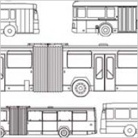 Kinds of line drawing car bus vector